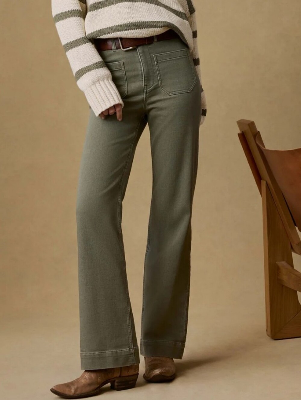 Faherty Stretch Terry Patch Pocket Pant - Island Olive Size 26 Island Olive